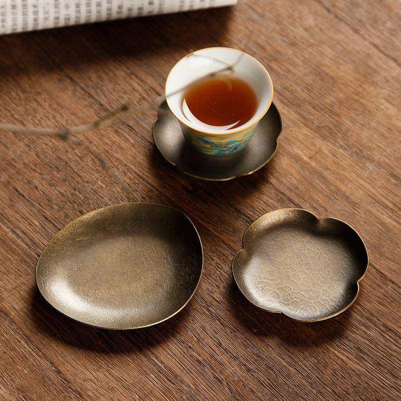 爆款黄铜杯垫日式杯托功夫茶道茶杯主人杯架碟子隔热金属茶具餐垫,餐饮具,整套茶具,淘宝优惠券,粉丝福利购,淘宝优惠卷