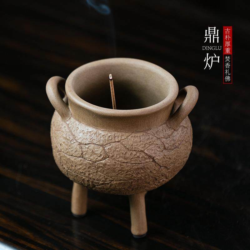 爆款宜兴紫砂香炉摆件创意手工供春三足鼎炉薰香道茶桌线香盘香炉,餐饮具,茶宠摆件,淘宝优惠券,粉丝福利购,淘宝优惠卷