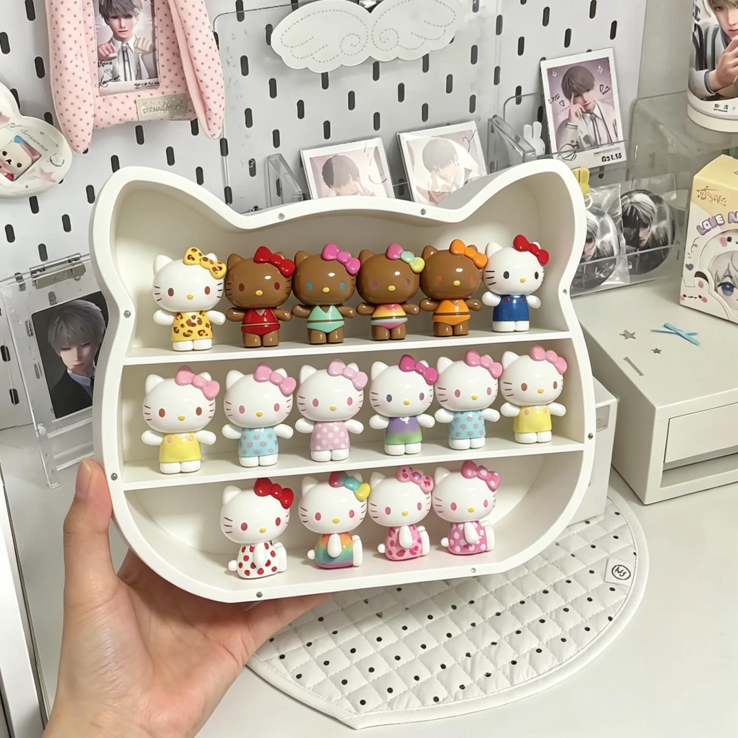 ins手办展示柜小型家用盲盒萌粒收纳展示盒透明防尘多功能置物架