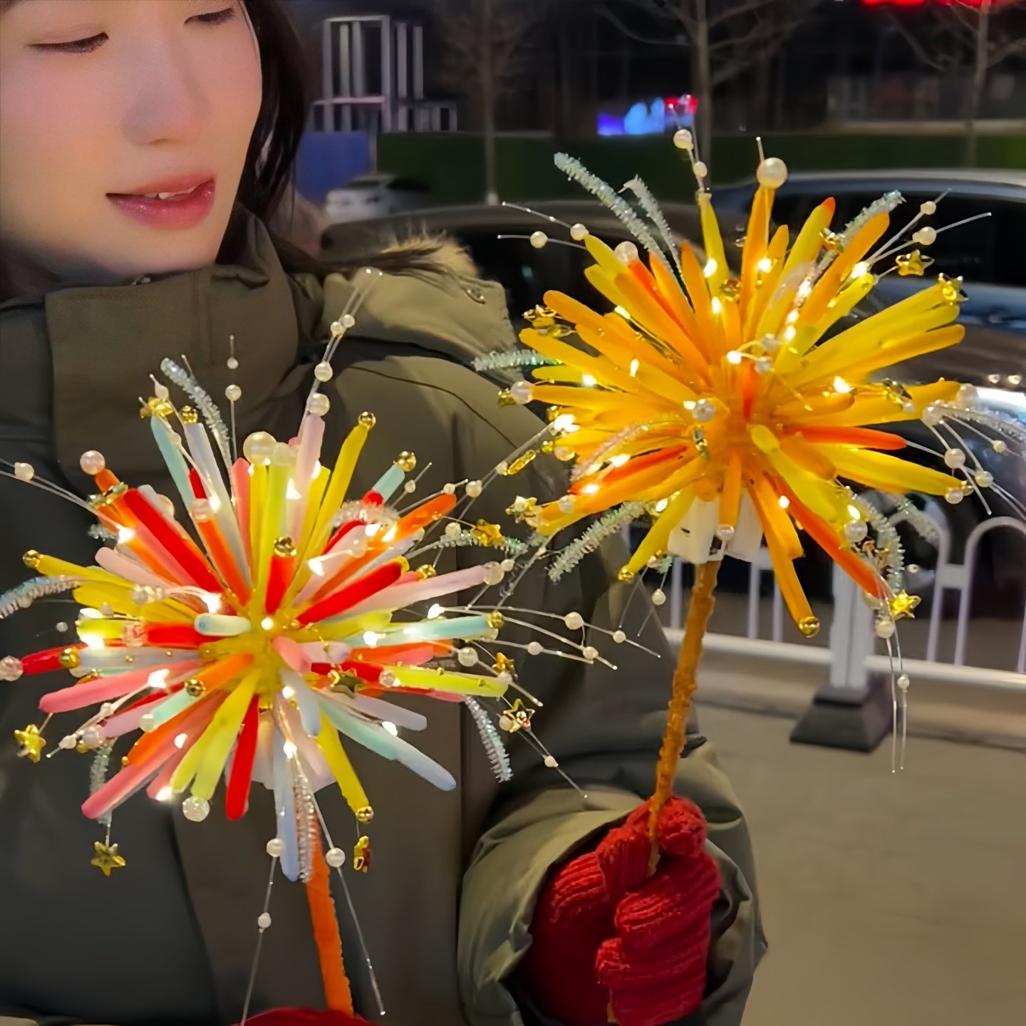 扭扭棒烟花手工DIY材料包新年创意礼品棒棒糖烟花棒拍照道具