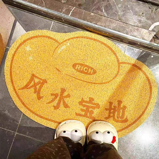 元 宝入户门丝圈地毯风水宝地防滑耐磨脚垫阳台玄关卫生间门垫地垫