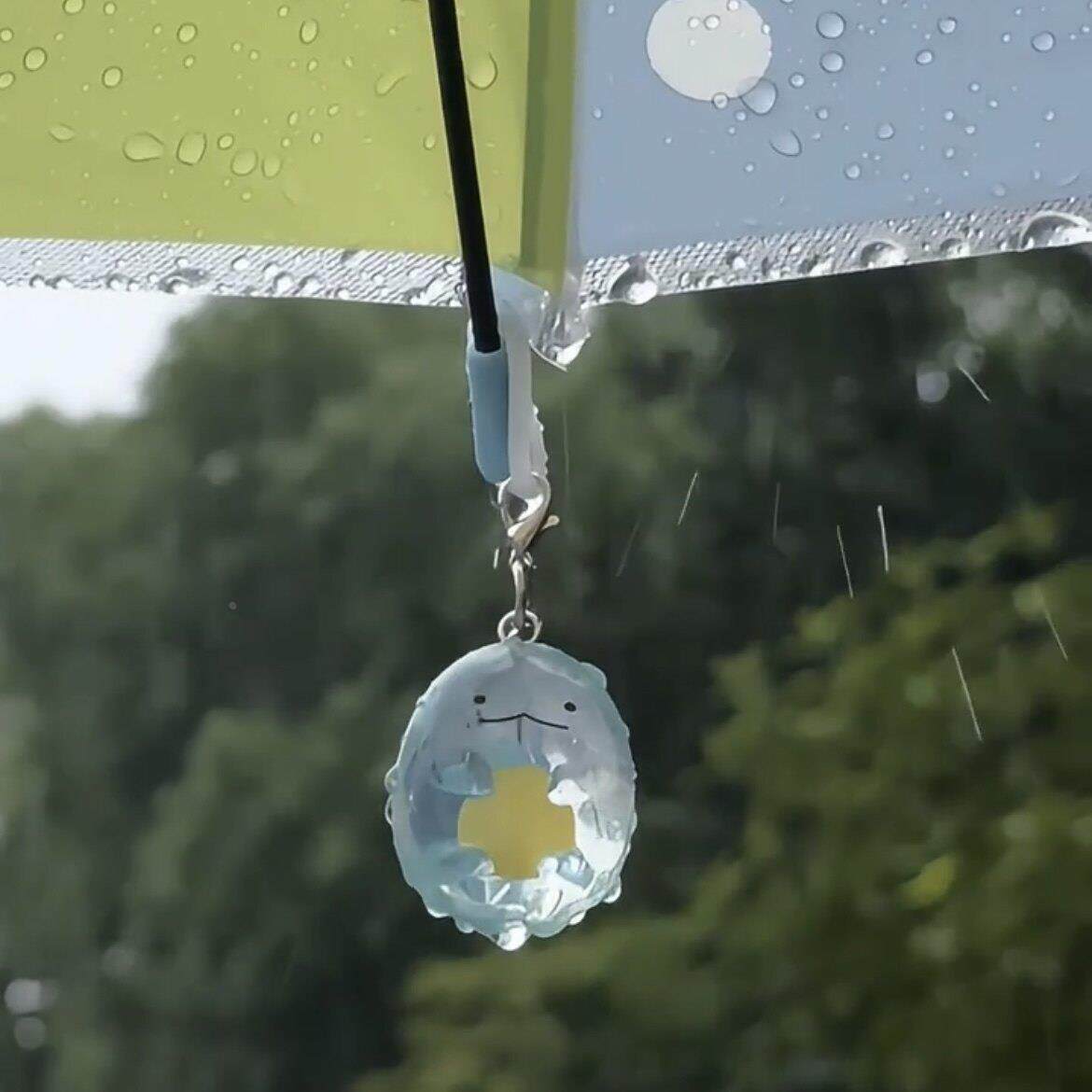 角落生物雨伞可爱卡通半透明伞挂扭蛋ins风加大加固可折叠长柄伞