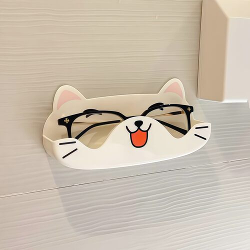 卡通可爱展示架壁挂猫咪浴室高级墨镜眼镜大容量架打孔床头收纳免