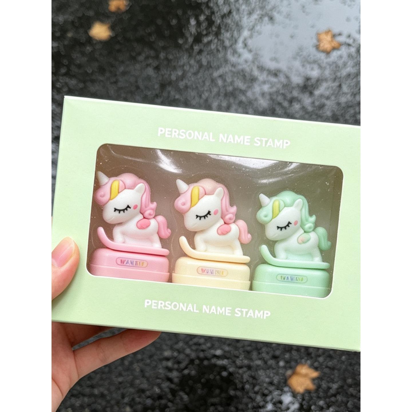 卡通幼儿园姓名印章个人防水不掉色名字贴儿童校服书包名字印泥