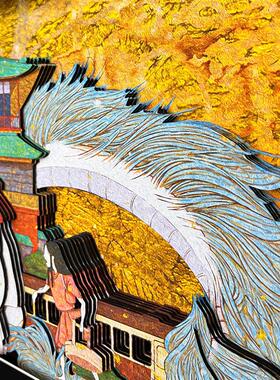 千与千寻装饰画宫崎骏纸艺立体画3D白龙客厅卧室挂画壁画