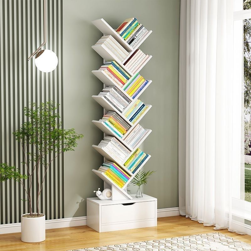 落地式书架可移动置物架多层简易收纳储物架一体靠墙创意树形书架,住宅家具,书架,淘宝优惠券,粉丝福利购,淘宝优惠卷