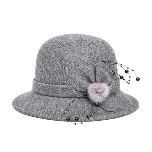 圆顶礼帽花朵盆帽工厂 保暖优雅时尚 帽子女2020冬新款 韩版