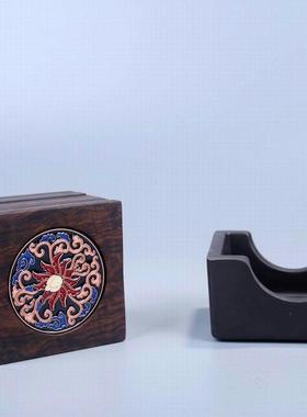 黑檀实木茶垫杯垫圆形电木日式禅意茶杯垫茶道功夫茶杯托隔热茶托