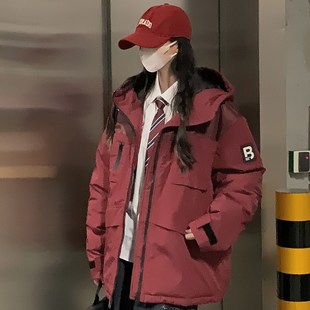 新款 风2023年冬季 中性街头气质T面包服加厚男棉 棉服女工装 情侣款