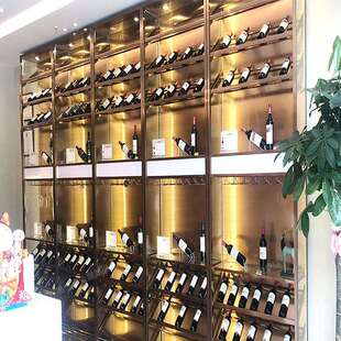 生产商生产酒庄不锈钢葡萄酒红酒架子置酒架古铜色不锈钢酒柜酒架