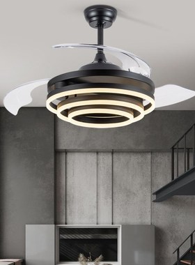 隐形风扇灯体餐厅吊扇一现灯代简约卧室50571客厅电风.带扇的吊家