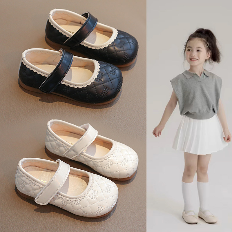 女童皮鞋黑色公主鞋单鞋2024新款春秋儿童鞋子软底豆豆鞋女宝童鞋,童鞋/婴儿鞋/亲子鞋,皮鞋,淘宝优惠券,粉丝福利购,淘宝优惠卷