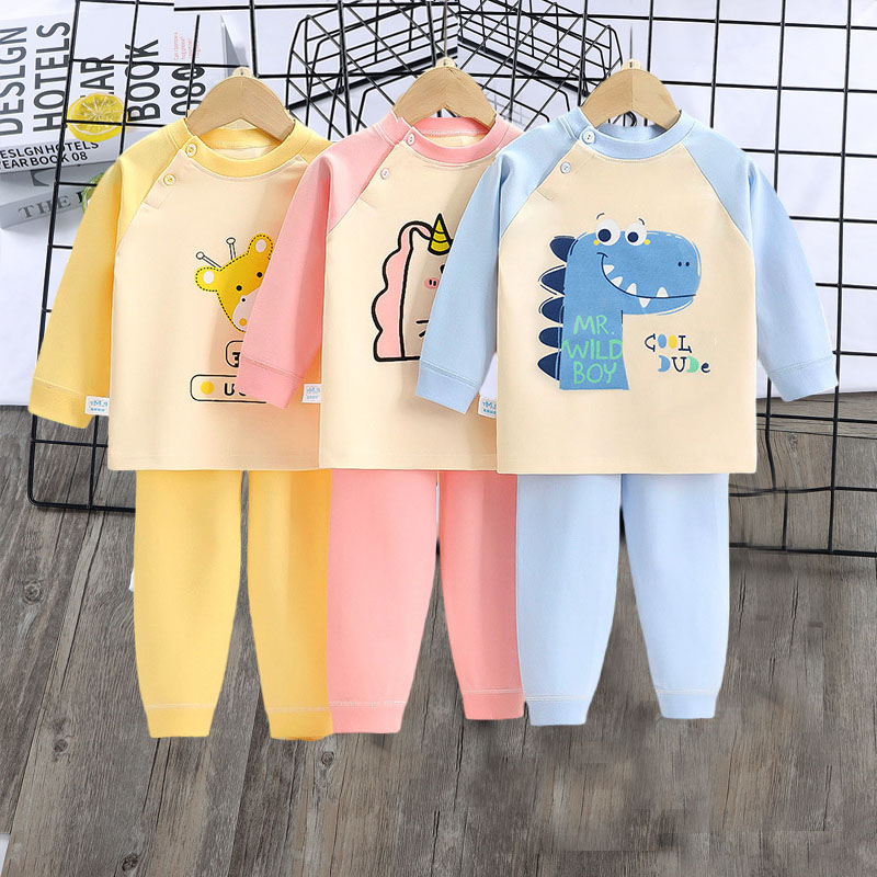 儿童秋衣卫生裤套装全棉无骨男童宝宝男宝发热衣纯棉薄款内搭外穿