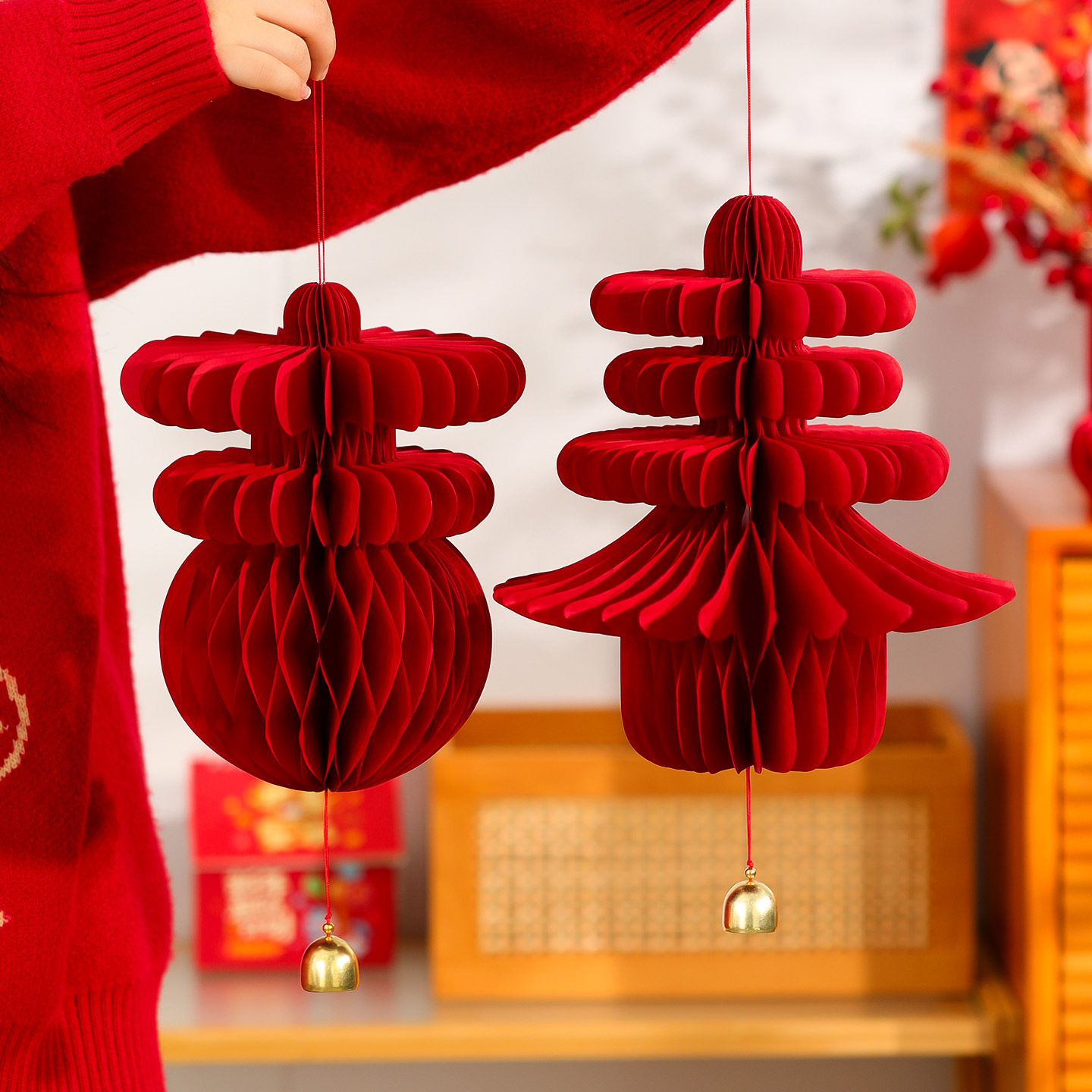 2026马年挂件立体蜂窝灯笼春节过年客厅喜庆挂饰氛围布置新年装饰