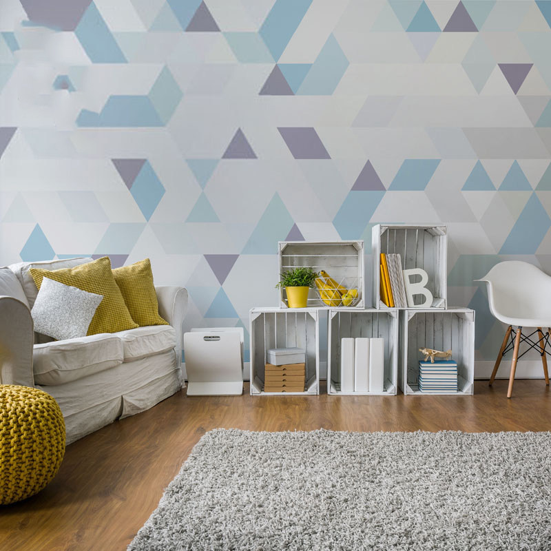 北欧墙纸环保几何3D立体电视背景墙墙布防水加厚无纺布壁纸壁画