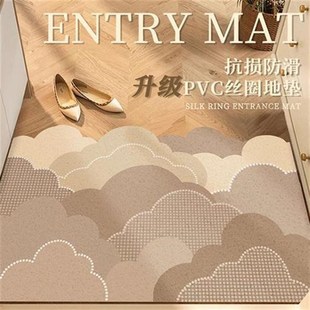 侘寂风入户门地垫丝圈o玄关进门地毯PVC耐脏防滑垫子家用进门脚垫
