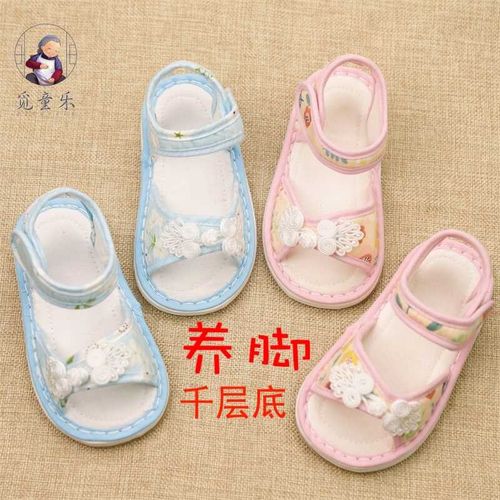 宝宝手工布凉鞋1-3岁夏千层底纯棉布吸汗透气儿童布鞋女童汉服鞋