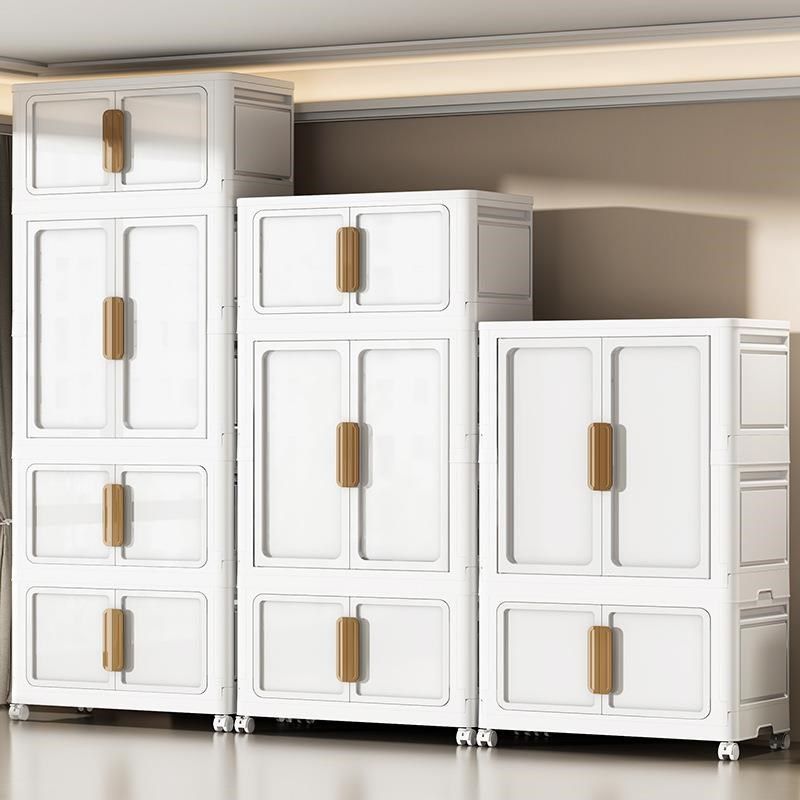 70宽度宝宝整理柜子塑料储物柜开门式纯白卧室房间儿童衣柜收纳柜
