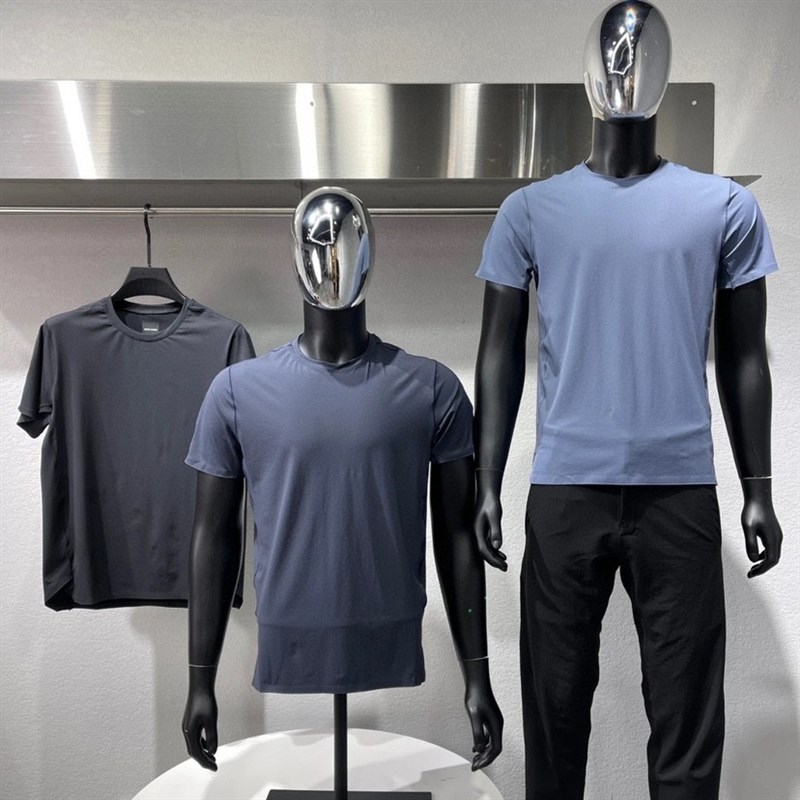 鸟!高端猛货!夏季男户外高弹透气速干纯色压胶立裁休闲短袖T恤