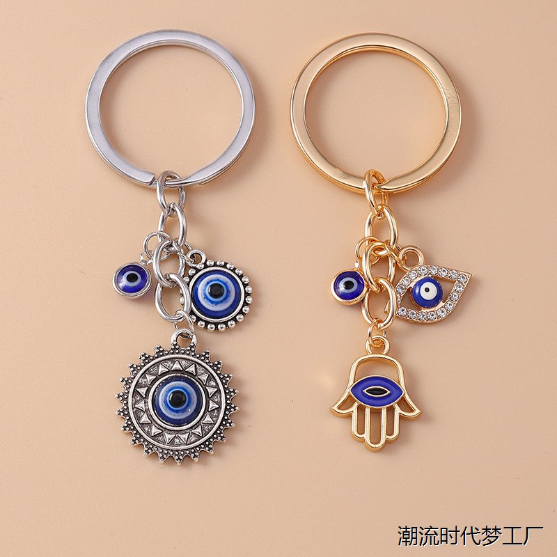 新款恶魔之眼钥匙扣复古嘻哈风