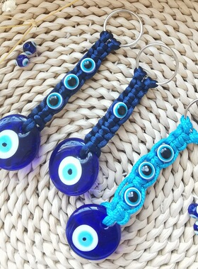 土耳其蓝眼睛挂件恶魔之眼挂饰蓝色眼睛钥匙扣配件包包及车内装饰