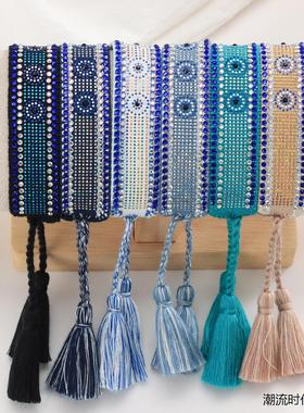 民族风亮片烫钻恶魔之眼