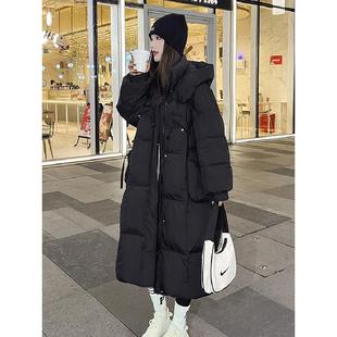 羽绒棉服女款2025冬季新款韩版大码洋气连帽宽松派克服中长款棉袄