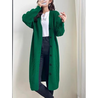 毛衣外套女开衫针织长款披肩宽松外搭v领加厚2025年秋冬过膝大衣