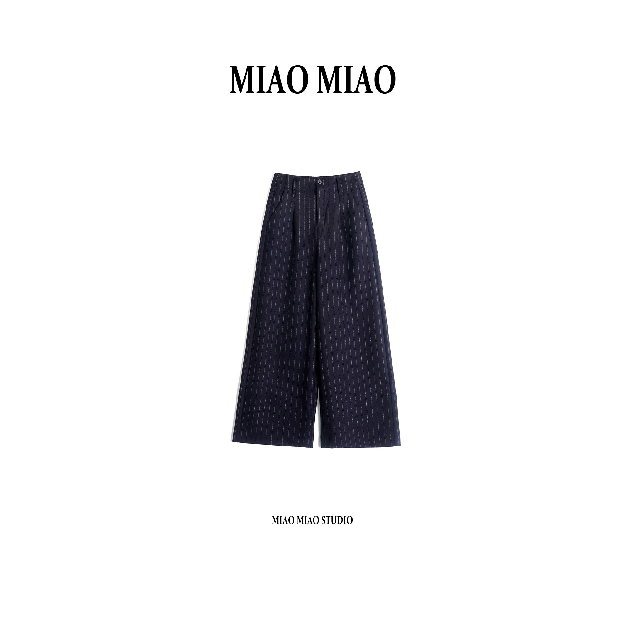 【云卿】徐淼淼秋冬穿搭绵羊毛西装裤简约百搭条纹靴裤CE1485