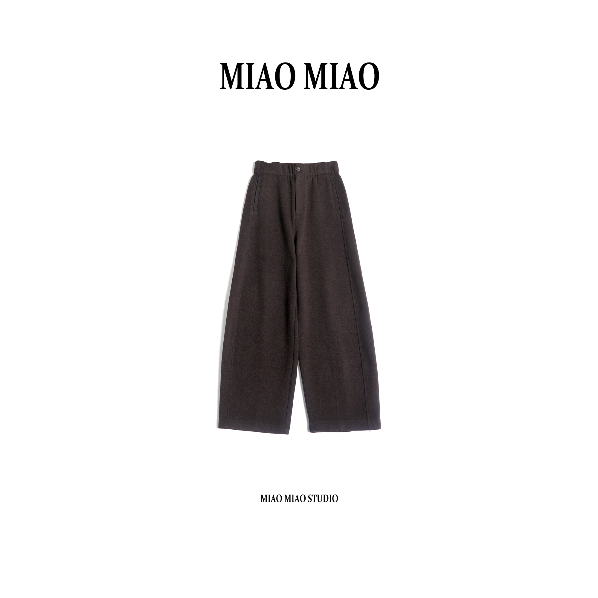 【绮悠】徐淼淼秋冬穿搭牦牛绒绵羊毛休闲时尚通勤直筒裤NY1403