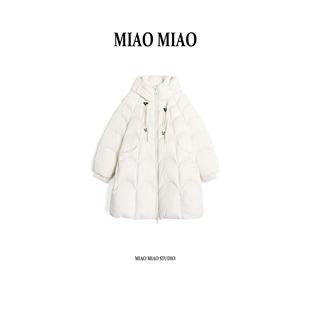 穿搭三星90白鹅绒保暖厚款 徐淼淼冬季 连帽鹅绒服XS1824 川聆