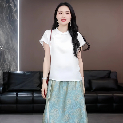 【春暄】徐淼淼夏'四季清宁'国风非遗宋锦异色罗双面穿半裙ZR2392