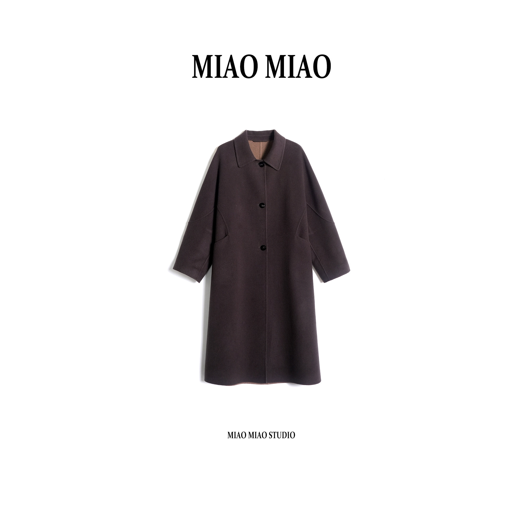 【歆洛】淼淼家秋冬穿搭双面尼超高织澳毛山羊绒气质大衣BA1392