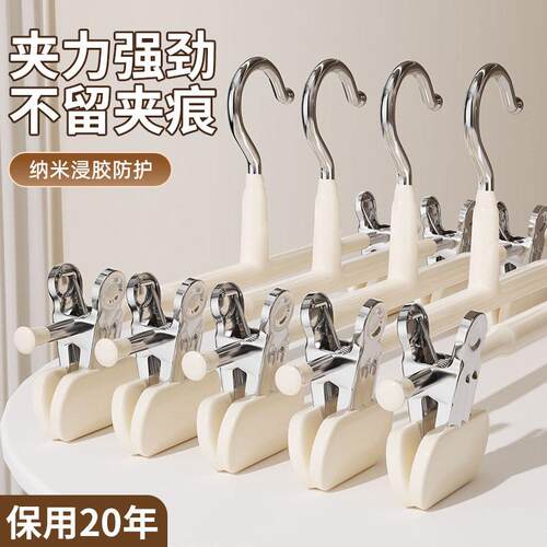 Clamp-style hangers with clips for home use, designed to han