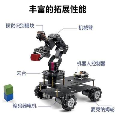 STM32智能视觉小车 麦克纳姆轮底盘 机械臂小车编程搬运机器人C26