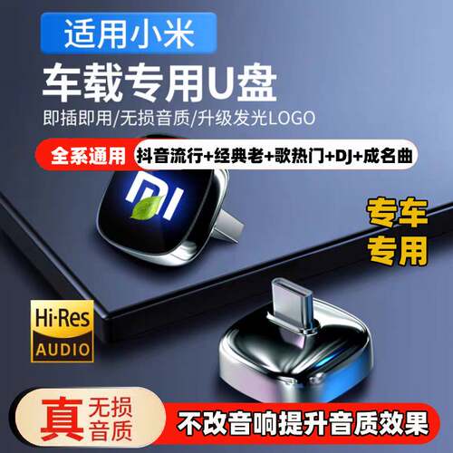 适用小米su7双接口行车记录仪音乐车载优U盘64G手机电脑两用128G