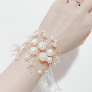 爆款结婚礼伴娘手腕花新娘姐妹手花小清新森系韩式唯美姐妹团水钻