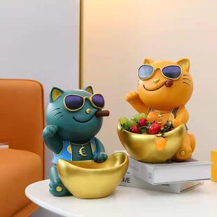 爆款进门口入户玄关放钥匙的收纳盒摆件家居客厅鞋柜招财猫装饰品