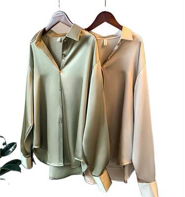 Spring 2021 Womens Clothing Silk Shirt Vintage Blouse Women