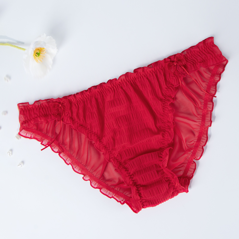 赫娇妮女士内裤红色蕾丝