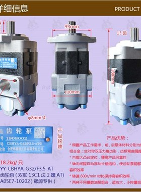 叉车配件齿轮泵(双联13C1法2螺AT)CBHYA-G32/F3.5邺源