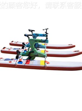 索水上脚踏车双人水上娱02287乐自行车车舶方船充气观光脚踏船