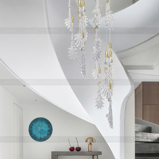 楼梯吊灯挑空复式楼长吊灯别墅灯具定制非标工程酒店大堂售楼部灯