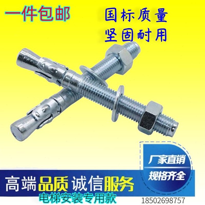 电梯M6M8专用大10膨q胀螺栓壁虎膨胀螺丝管车钉修垫M平垫加长12M