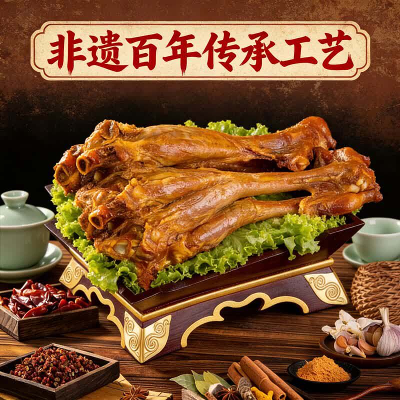 呼原牧场内蒙非遗烟熏羊小腿即食