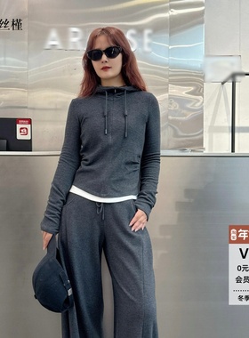 ariosee艾诺丝槿官方旗舰店2025冬假两件针织衫卫裤套装AR604114