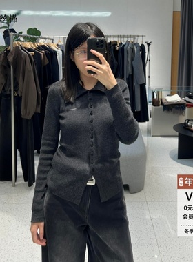 ariosee艾诺丝槿官方旗舰店正品2025冬装新款翻领针织衫AR804111