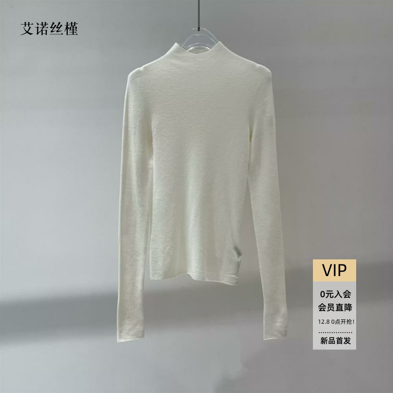 甜美半高领长袖针织衫女