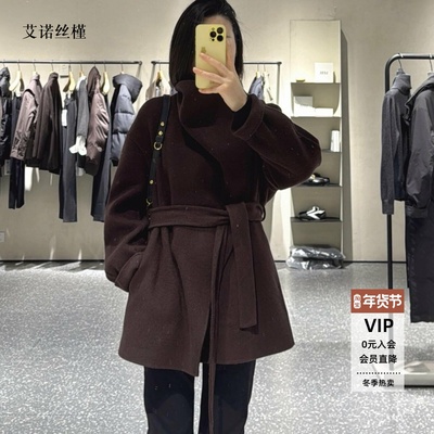 气质女中长款毛呢外套呢大衣