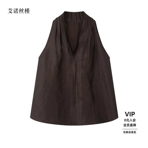夏款背心V领无袖马甲上衣